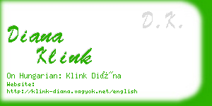 diana klink business card